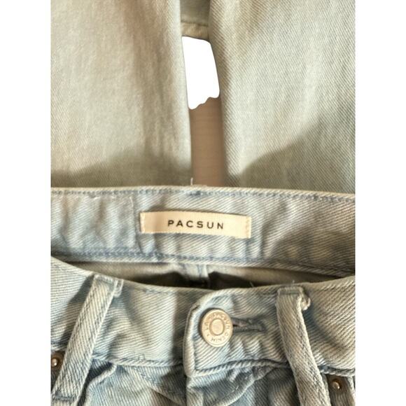 PacSun Women's High Waisted Pintuck Bootcut Leg Denim Jeans Size 24 Light Blue - Picture 7 of 10